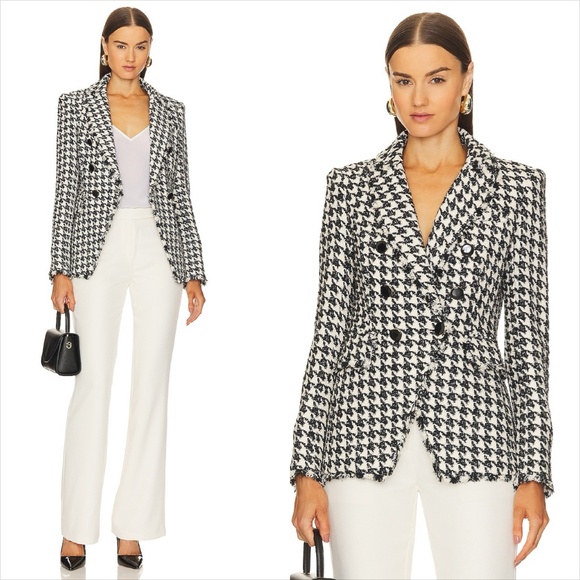 NWOT Veronica beard miller dickey houndstooth blazer frayed hem NO OFFERS - Picture 4 of 14
